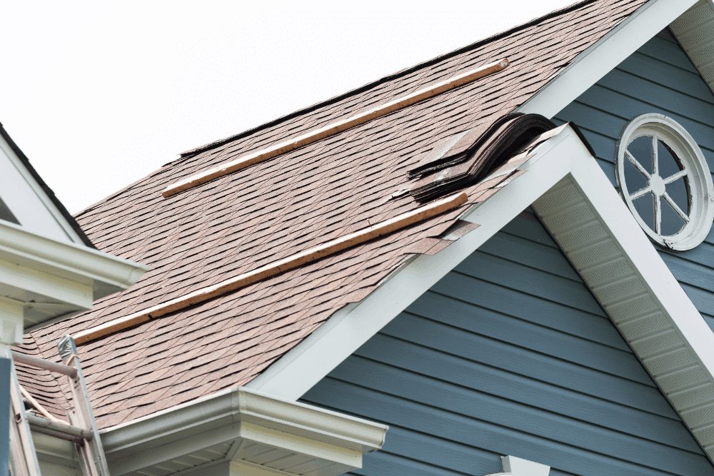 Atlas roofing shingles in Hammond, LA, at Pride Roofing LLC. Image of a residential asphalt shingle roof undergoing replacement, with old shingles removed and new roofing materials staged for installation to improve durability, weather protection, and curb appeal.